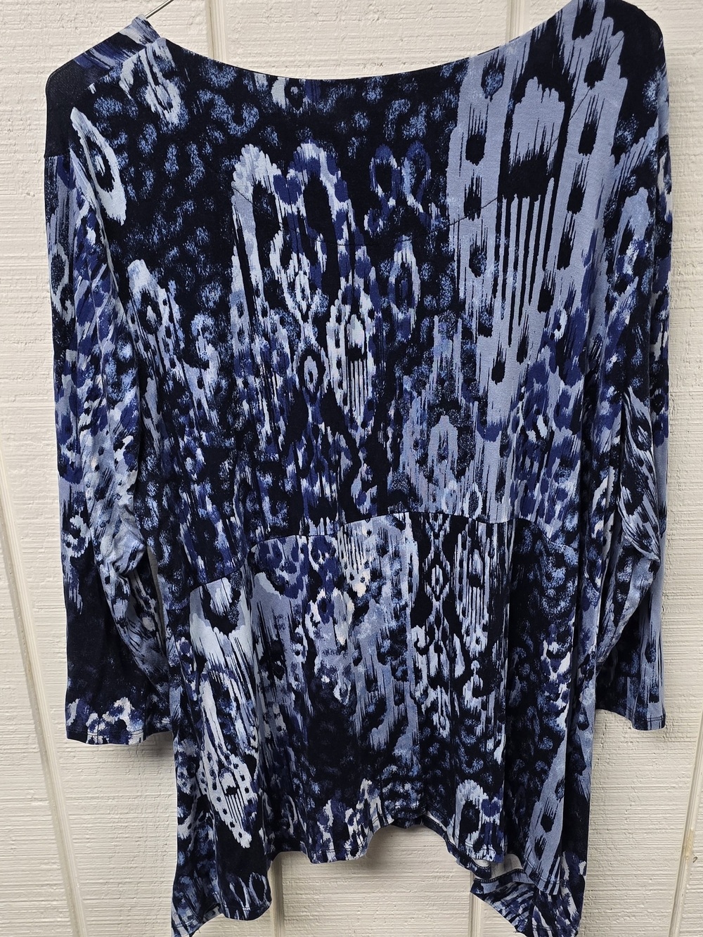 Ruby Rd Blue Abstract Pattern Scoop Neck Long Sleeve Top LP - Picture 5 of 8